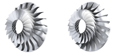 Figure 2, Eckardt impeller A and ‘inverse design optimized’ impeller