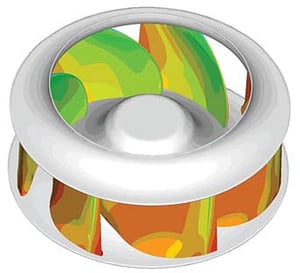  Distribution of static pressure on blade surface for optimised 2D blade